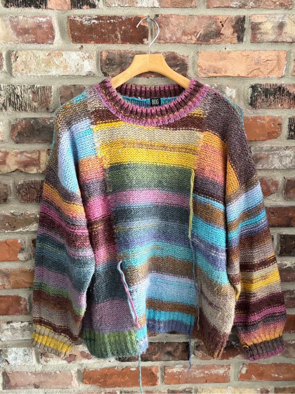 BDG Urban Outfitters Colorful Chunky Knit Sweater, M